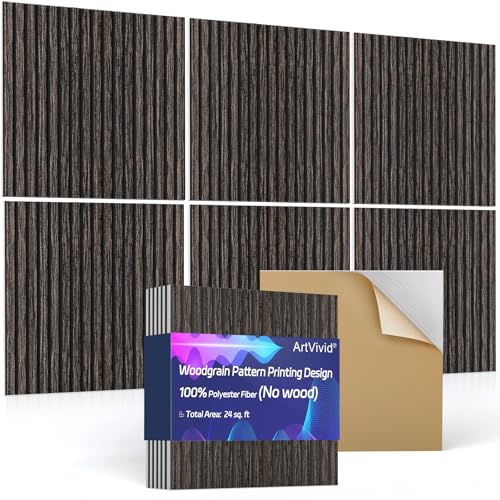 Panneau acoustique studio et bureau dalles 3D chêne fumé