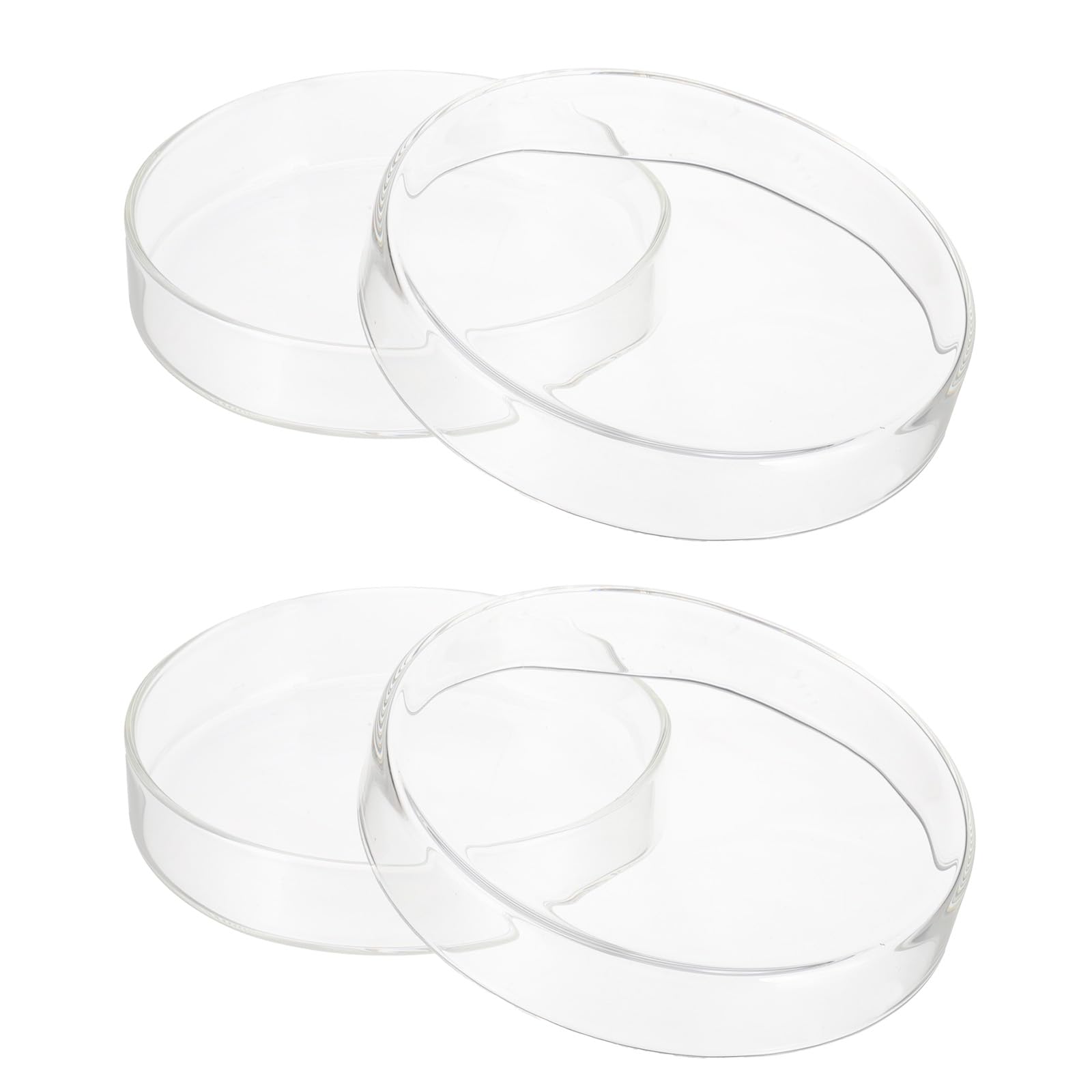 PATIKIL 120mm/4.72inch Glass Petri Dish, 2Pcs Borosilicate Glass Petri Dishes with Lids Plates for Lab Science Experiment Laboratory, Clear