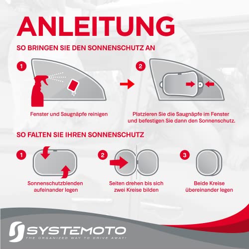 4. Bild von Systemoto Sonnenschutz Auto Baby - Extra dunkel - Zertifizierter UV-Schutz - 2er Set Autofenster Sonnenschutz für Kinder (Wildlife)