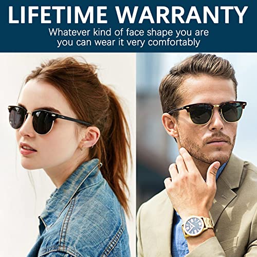 Winlove Polarized Sunglasses Men And Women Uv Protection Classic Sunglasses Tr90 Frame Uv400 Protection Sun Glasses (A0 Matte Black Gold Frame) #TOP6