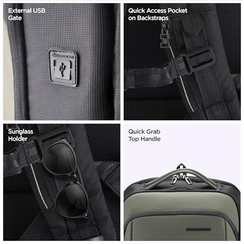 Image of HARISSONS Stratos 35L Business Travel Laptop Backpack | Fits 15.6 inch Laptop | Water-Resistant | USB Port | Rain Cover | Anti-Theft Pocket | Work, Commute & Travel |