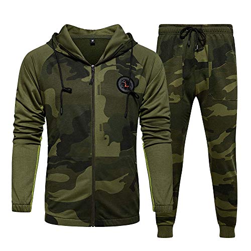 Aotorr Men's Activewear Full Zip 2 Pieces Tracksuit Sports Jacket And Pants Set Armygreen Xl #TOP9
