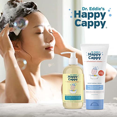 Image of Happy Cappy Baby Shampoo, Body Wash, & Moisturizing Cream Bundle | Eczema Body Wash and Lotion for Kids & Toddlers, Helps with Dryness, Reduces Itching, Dermatologist Tested, Fragrance-Free