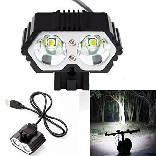 Longra Flash,Faro impermeable de la bicicleta de la bici de la lámpara, 6000LM 2 X CREE XM-L T6 LED(   Nivel impermeable: IPX-7.)
