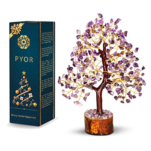 PYOR Amethyst Tree of Life, Crystal Gifts for Mom 10 Inch 300 Beads