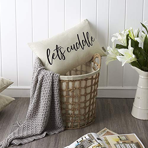 Farmhouse Pillow Covers With Let’s Cuddle Quote 12" X 20" Farmhouse Rustic Décor Lumbar Pillow Covers With Saying Housewarming Gifts Family Room Décor #TOP4