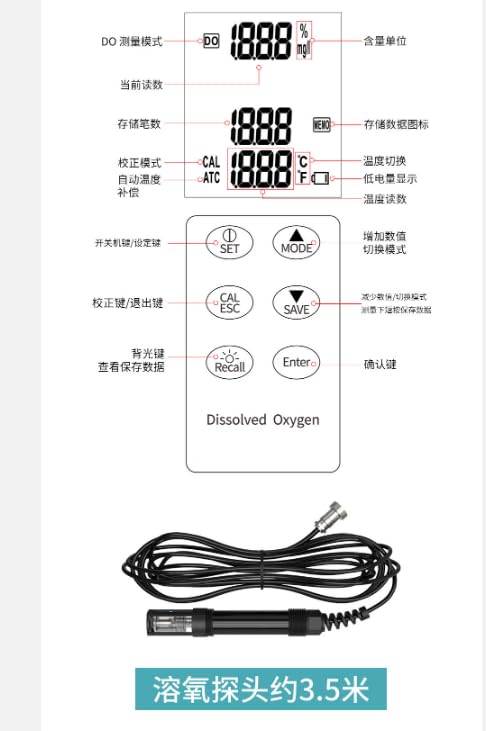AE8403 Portable Dissolved OxygenDetector Water OxygenContent Aquaculture OxygenDetector