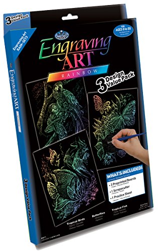 Royal & Langnickel Royal and Langnickel Engraving Art 3 Design Value Pack, Rainbow