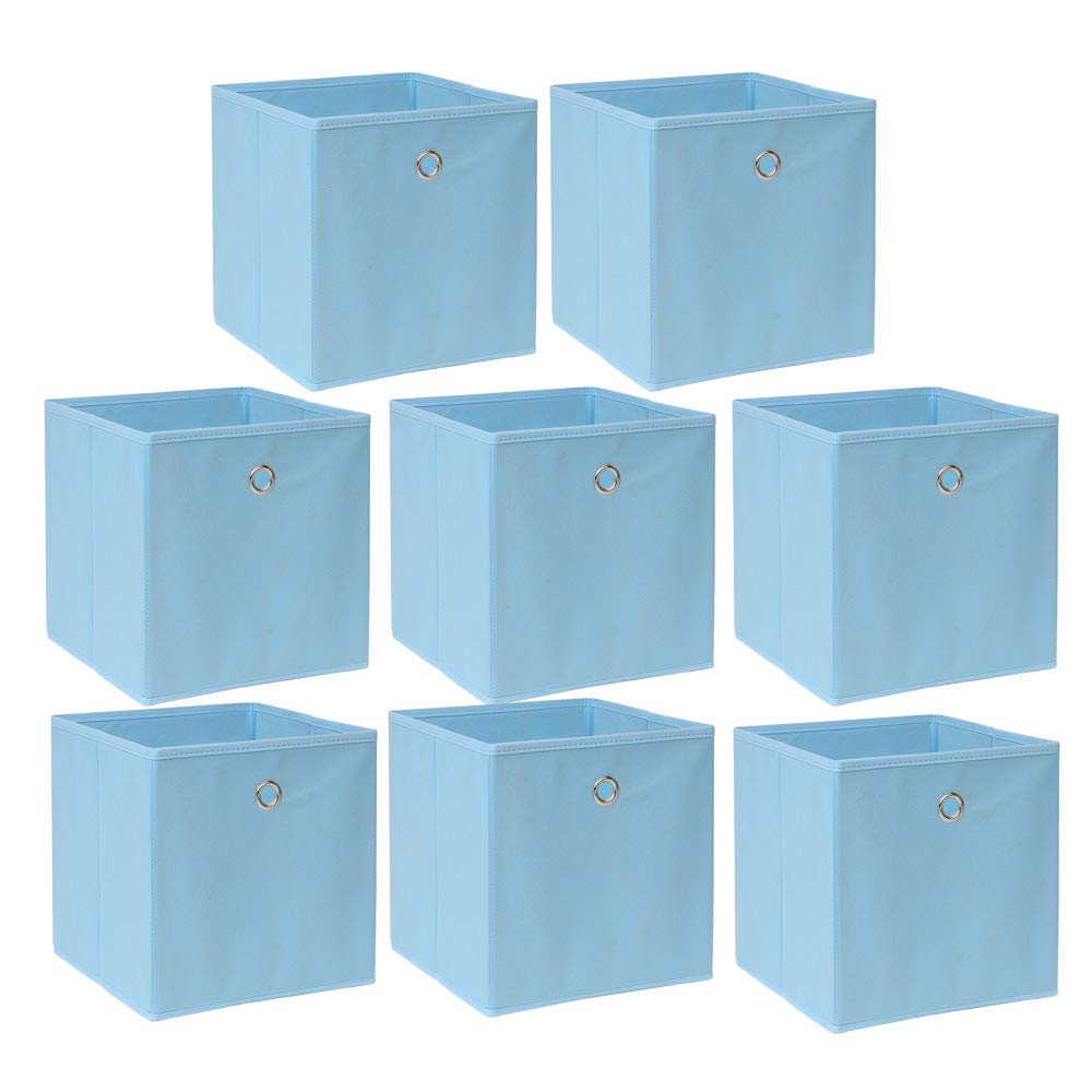 Foldable Storage Cubes Boxes Pack of 10 with Handle for Home Organization, Fabric Wardrobe Storage Box Organizer Basket Bins for Clothes Toys Towels, Collapsible&Durable Dark Blue 33x38x33cm — view 92