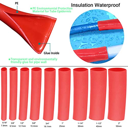Gaine thermorétractable 3:1 d'une isolation supérieure à double paroi adhésive rouge - 3