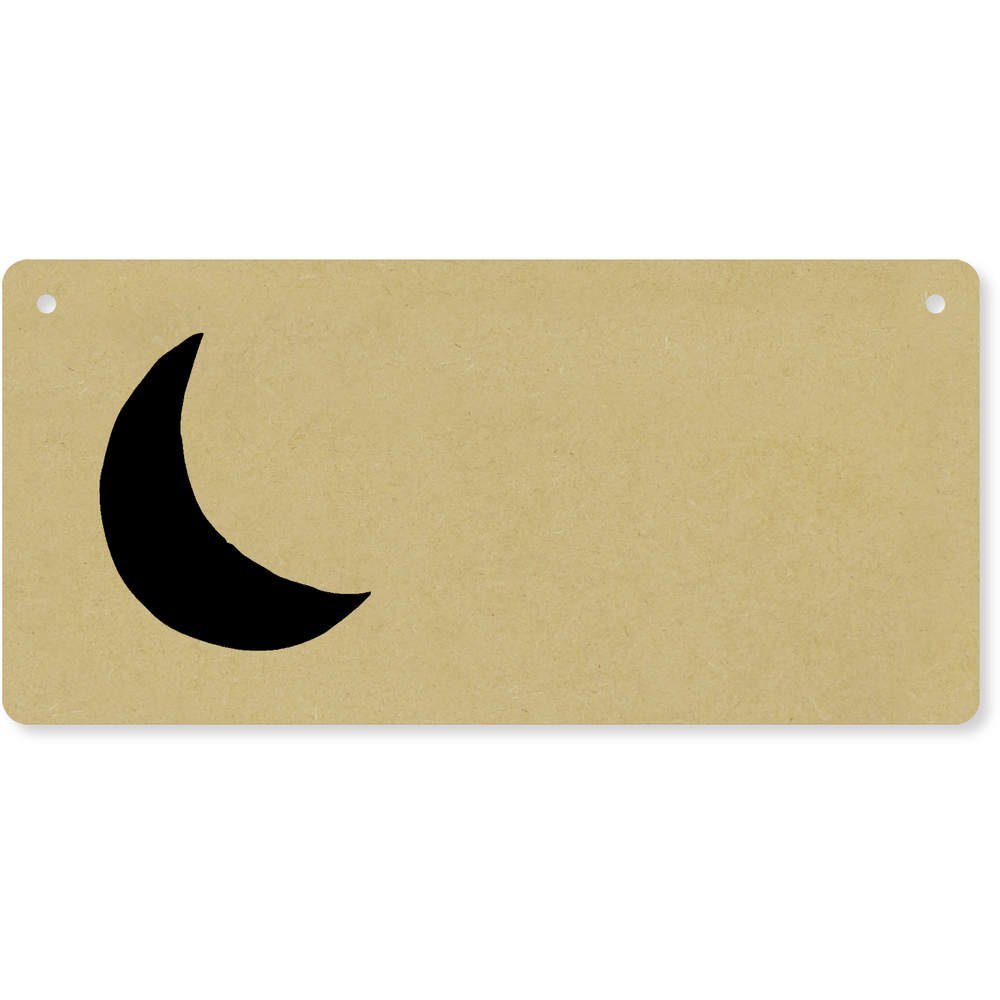 Azeeda 'Crescent Moon' Wooden Wall Plaque / Door Sign (DP00005169)