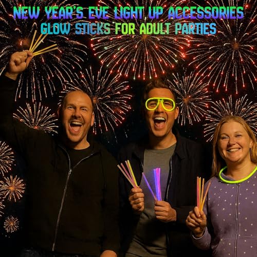 Glow Sticks Party Packs – 100 8' Pack-Glow in the Dark Party Supplies - Bracelets-Eye Glasses-Necklaces – Neon & Festival Accessories -Easter- Kids Party Favors & Bag Fillers – 205 PCS - Image 3