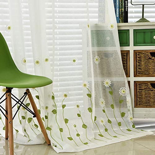 ZYY-Home curtain Lino Bordado Visillos Cortinas Flores Pastoral Voiles