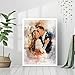 NAZENTI Watercolor Couple Portrait from Photo, Boyfriend Gifts, Girlfriend Gifts, Custom Wedding Anniversary for Wife Husband, Engagement Gift, Painting Picture Frame Canvas Wall Art, Valentines Day
