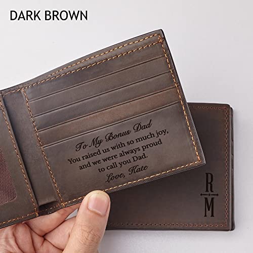 RUGGEDGIFTS Step Dad Wallet Genuine Leather, Bonus Dad Gifts, To My Bonus Dad, Gifts For Stepdad, Stepdad Gifts From Daughter, Adoped Dad Gift, Foster Dad Gift, Step Dad Gift From Step Daughter2
