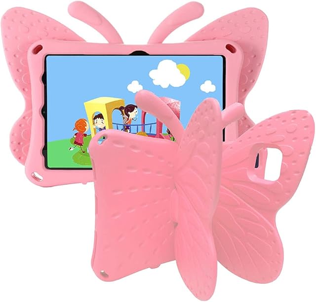 Galaxy Tab A8 Case for Kids, Tading Cute Butterfly Shockproof Drop Proof Protective Stand Cover Compatible with Samsung Galaxy Tab A8 10.5" (SM-X200/SM-X205/) Tablet - Pink