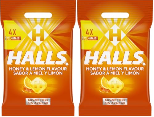 Halls Caramelos Duros Sabor Miel y Limón, 4 x 32g (Paquete de 2)