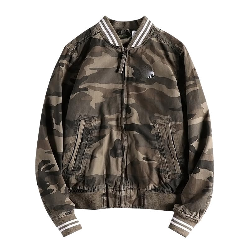 Chaqueta de béisbol para hombre en camuflaje perfecta para tus planes casuales de otoño 5