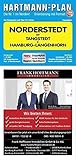  HARTMANN-PLAN Norderstedt mit Tangstedt und Hamburg-Langenhorn, 1:25.000, Stadtplan