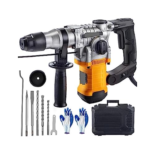 Taladro percutor rotativo de 1050W, perforación máxima de 26mm SDS Plus, martillo neumático de demolición, perforador eléctrico de madera y hormigón 4 en 1,Potente y eficiente