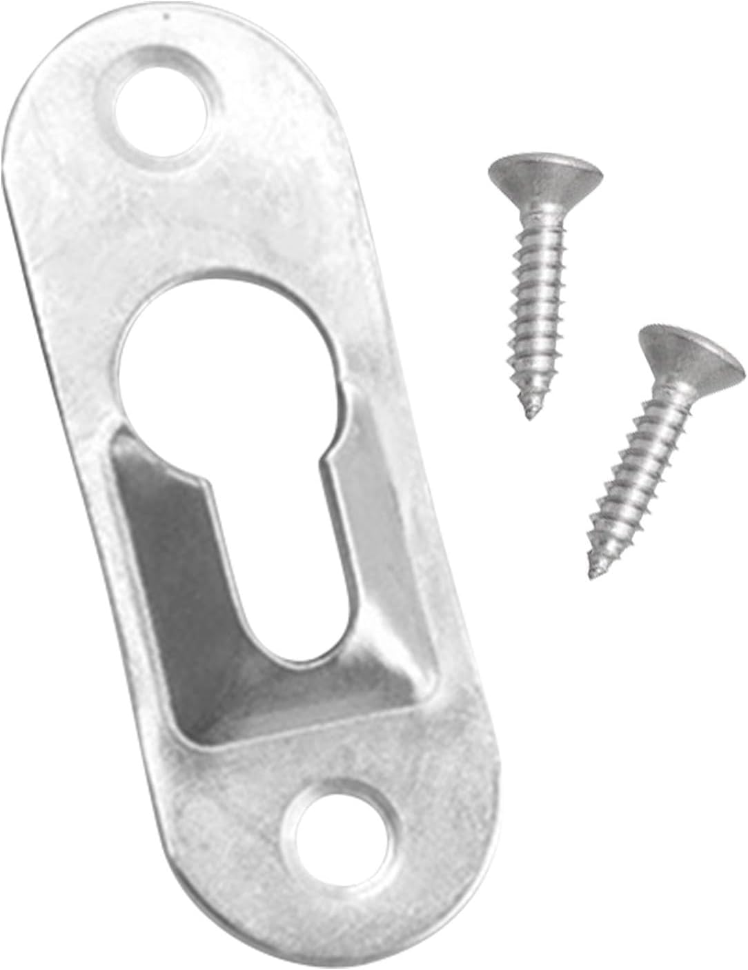 32 Pcs Keyhole Hanging Plate,Keyhole Picture Frame Fixings,Single Keyhole Hangers,Keyhole Hangers Metal Fasteners,Keyhole Hangers with Screws for Mirror Picture Frame(sil-ver)