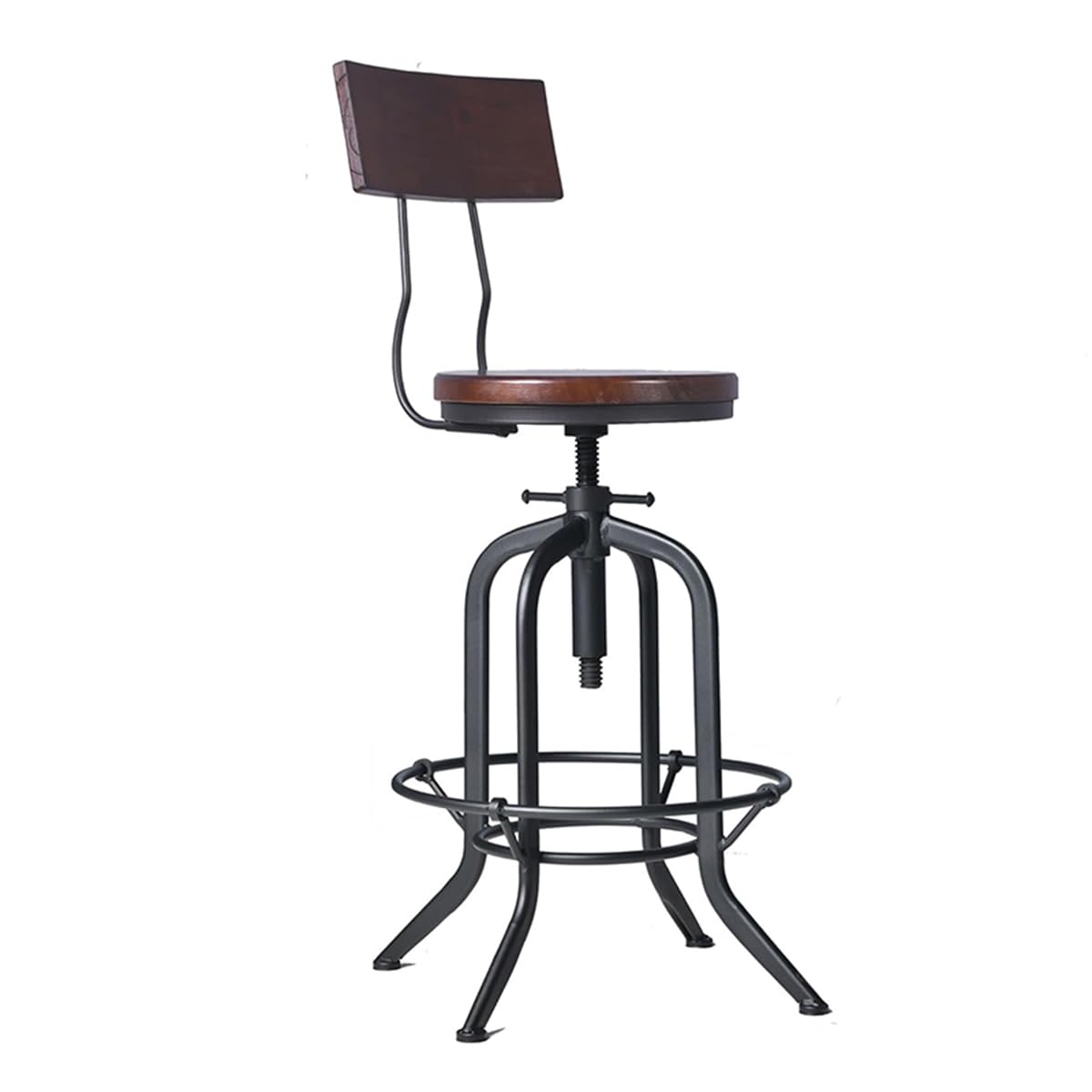 Tabourets de bar réglables avec dossier ergonomique en bois de 63 à 78 cm