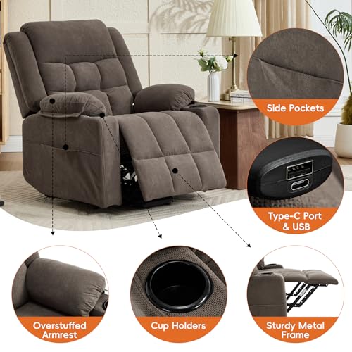Sillón reclinable con masaje marrón miniatura 5