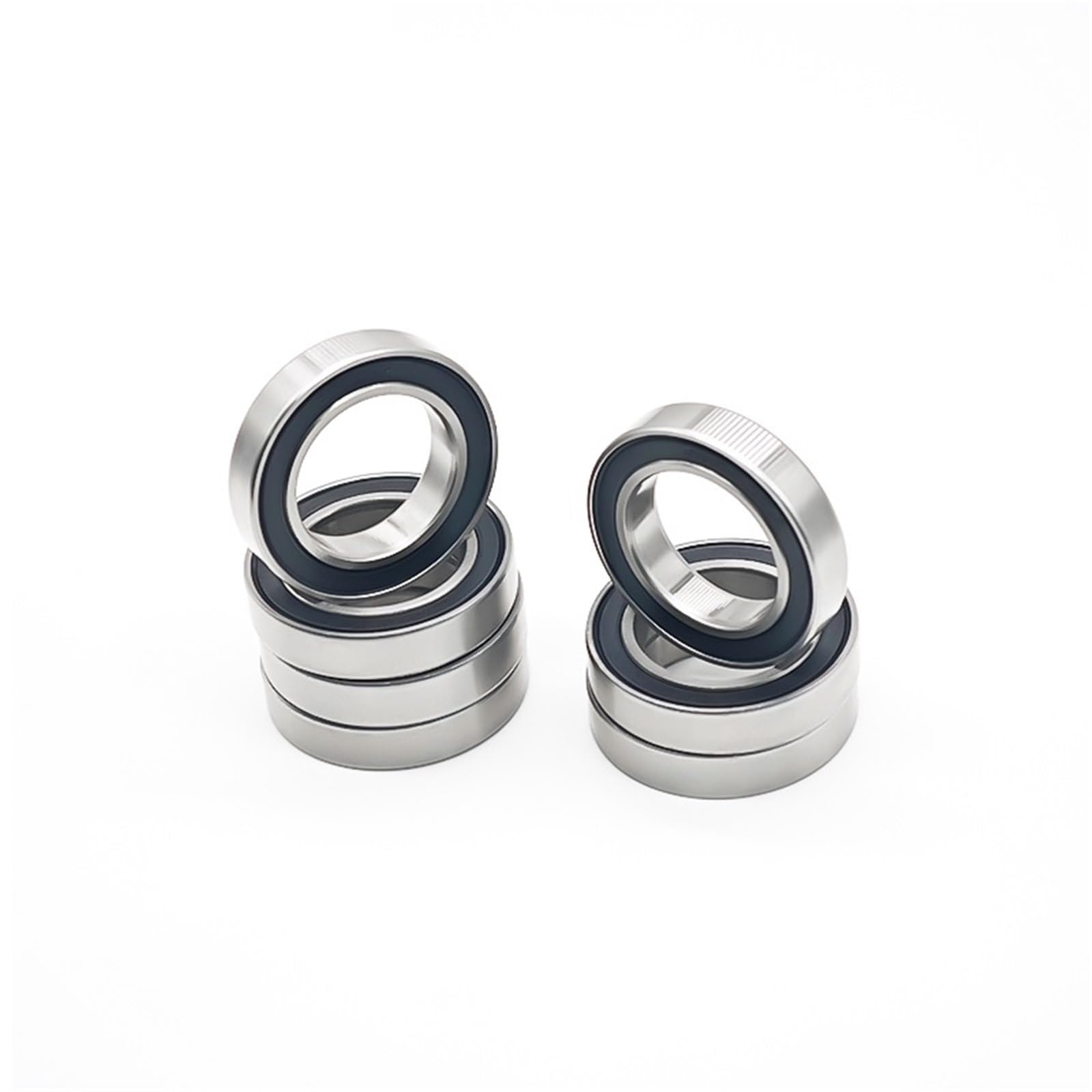 Rodamiento rígido de bolas de pared delgada de acero inoxidable 440C, 15 x 24 x 5 mm, S6802RS, S61802-2RS, 10 unidades