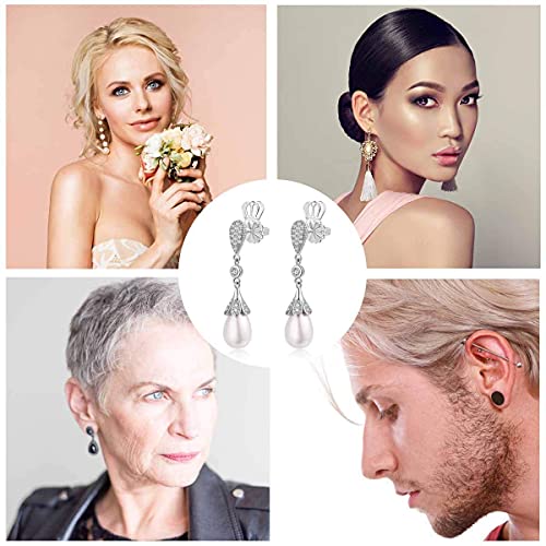 3 Pairs Earring Lifters,8Mm Hypoallergenic Earring Backs For Droopy Ears,Adjustable Crown Earring Backs For Heavy Earring (8Mm 2Silver +1Gold) #TOP5