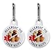 ALLERGIC to TREE NUTS Allergy Medical Alert 2-Pack 1 inch White Zipper Pull Charms