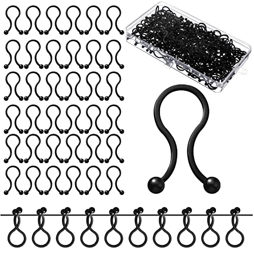 Bucherry Christmas Light Clips Hanging Hooks for Outdoor Plastic Outdoor Weatherproof String Lights for Holiday Xmas Tree Decorations(Black,100 Pcs)