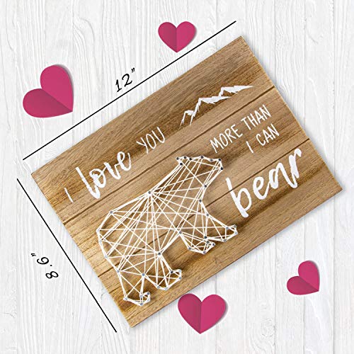 VILIGHT-Woodland-Nursery-Wall-Decor-for-Baby-Boys-and-Girls-New-Mom-Gifts-Rustic-Sign-for-Mommy-and-Kids-I-Love-You-More-Than-I-Can-Bear-String-Art-12×86-Inches VILIGHT Woodland Nursery Wall Decor for Baby Boys and Girls New Mom Gifts Rustic Sign for Mommy and Kids I Love You More Than I Can Bear String Art 12×86 Inches