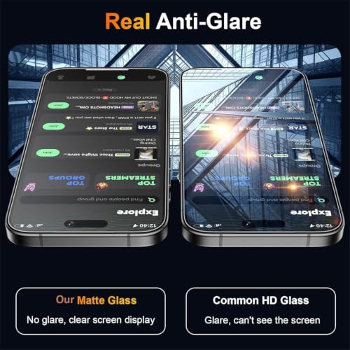 Image of Matte Tempered Glass Screen Protector compatible with iPhone 15 Pro Max Anti-Glare Finish (6.78 Inch) With Edge-to-Edge Protection Coverage and Easy Installation Kit [MATTE] [Pack of 1]