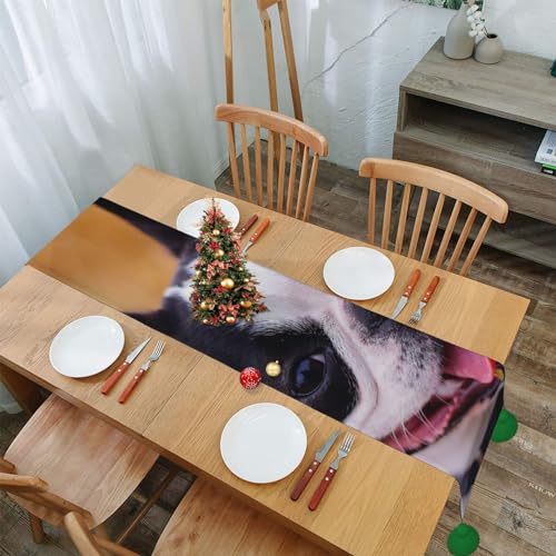 Chemin de table en lin lavable 35x152 cm pour repas de famille - 8
