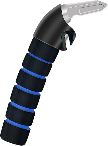 KOUNATSURI Car Door Assist Handle for Elderly, Portable 400 lbs Support with Window Breaker and Seatbelt Cutter, Blue