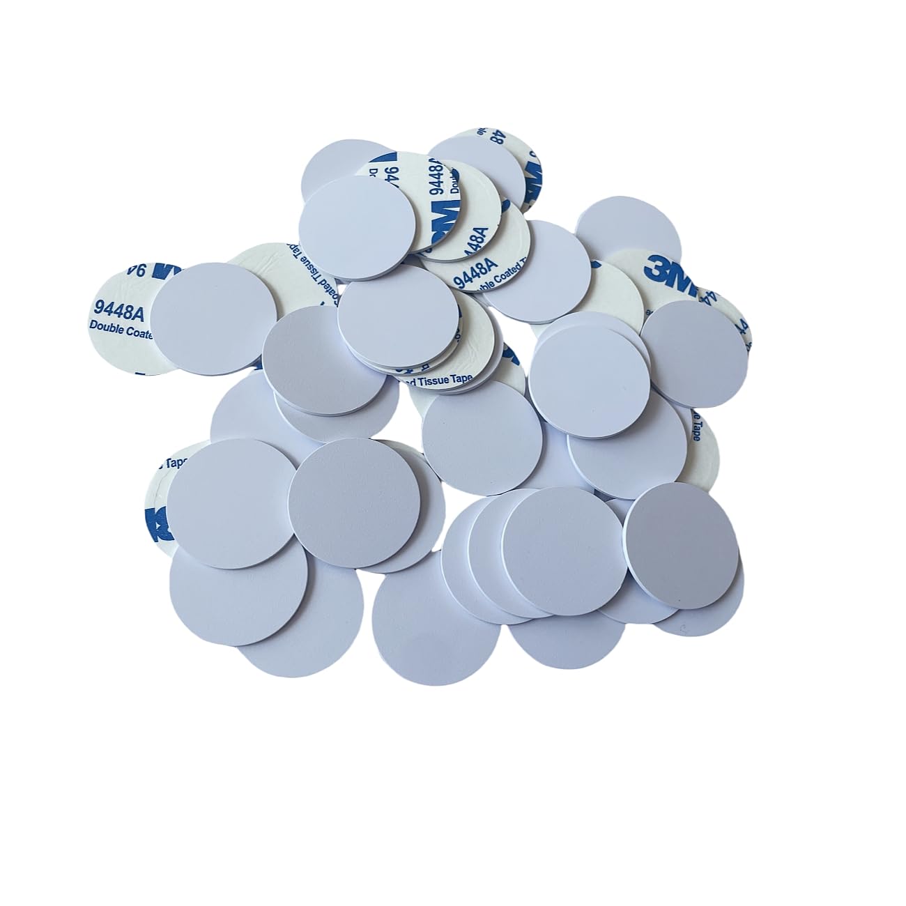 RFID tag Classic 1k 13.56mhz NFC Coin Cards,25mm PVC White Backing Adhesive Card,Non Contact Access Management Key (100)