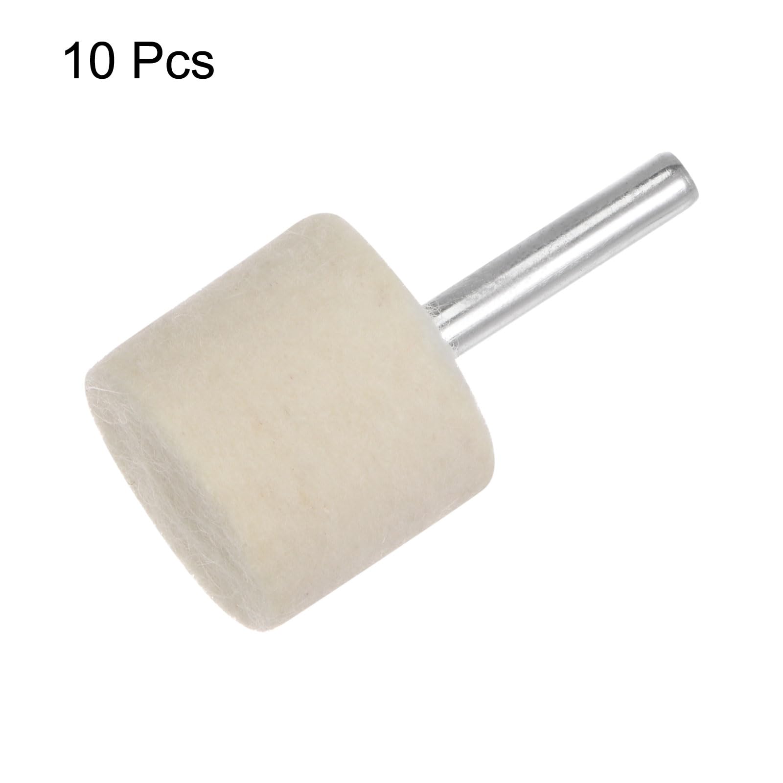QUARKZMAN 10pz Punte Mandrino Montate Feltro Lana 30mm Testa 1/4 Pollici Supporto Cilindro Lucidatura Punta Trapano Feltro Lucidatura Ruota per Strumento Rotante