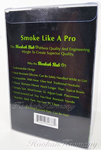 The HOOKAH HUB GREEN Shisha Bowl Silicone with Metal Screen Wind Cover Charcoal Screen