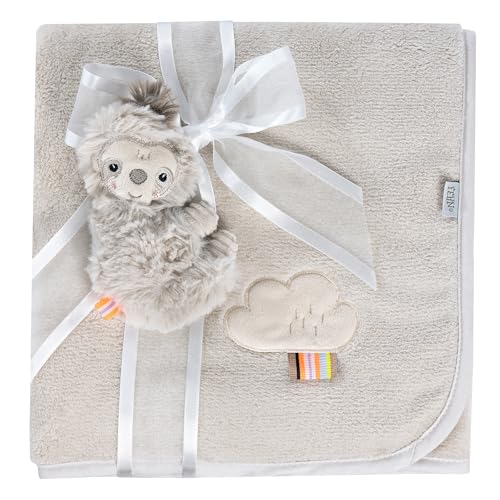 Fehn Coperta con bradipo – morbida coperta per neonati e bambini a partire da 0 mesi – per coccolarsi, come tappetino per gattonare, telo o coperta per casa e in viaggio