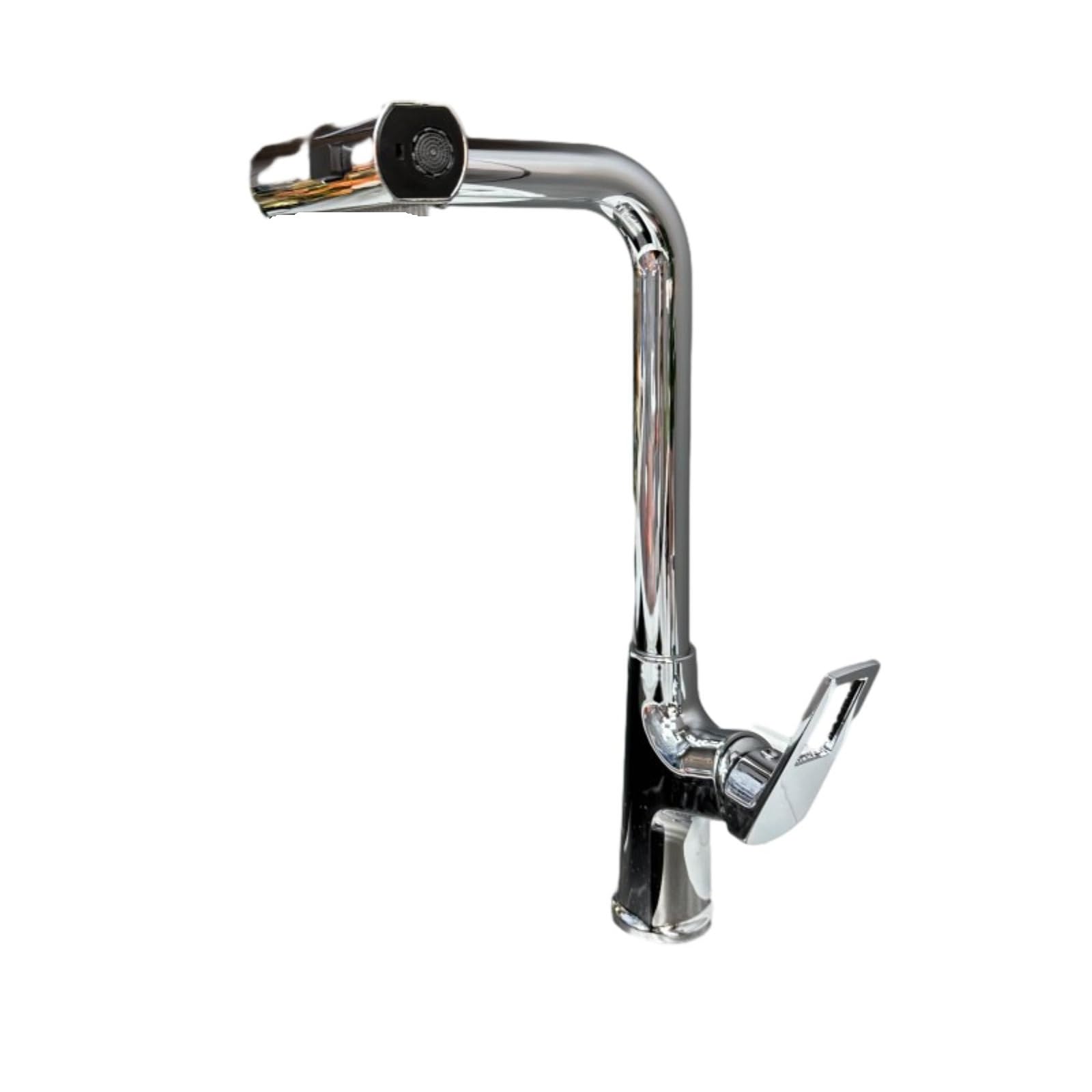 ZYCHSJXA Kitchen Faucet Swivel Pull-Out Sink Faucethot and Cold Square Electroplating