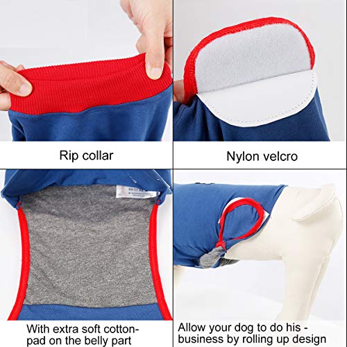 FOREYY Dog Professional Recovery Suit Abdominal Wound Protector Puppy Medical Surgical Clothes Post-Operative Vest Pet After Surgery Wear E-Collar & Cone Alternative (XS) - Thumbnail 3