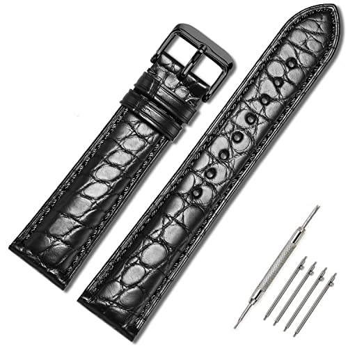 Image of Moran Alligator Leather Quick Release Watch Band 18mm 19mm 20mm 22mm 23mm 24mm Replacement Genuine Crocodile Leather Loop SmartWatch Strap for Men Women