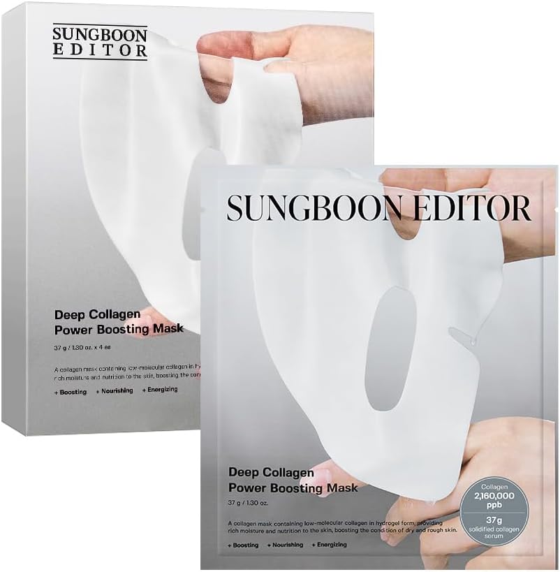 SUNGBOON EDITOR Deep Collagen Overnight mask 37gx4ea | Original Hydrating Face Mask | Real Collagen 2,160,000PPB for Elasticity |TikTok Trend Items Korean Skin Care