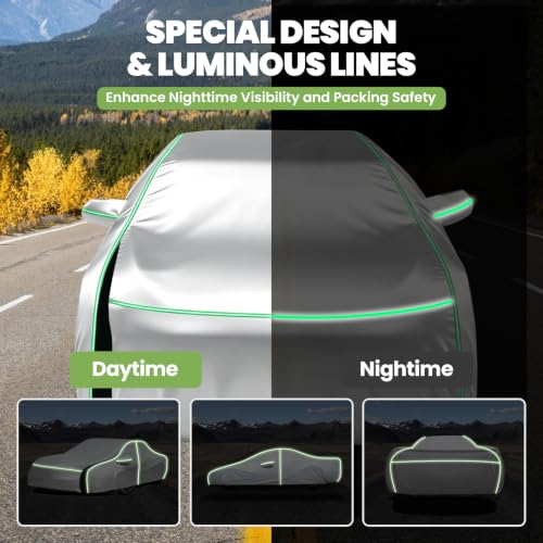 Image of Cartist 420D Car Cover for Chevy Chevrolet Corvette C5 1997-2004, All Weather Car Cover for Corvette Accessories, Full Exterior Cover Rain Waterproof Protector with Zipper & Cotton Lining