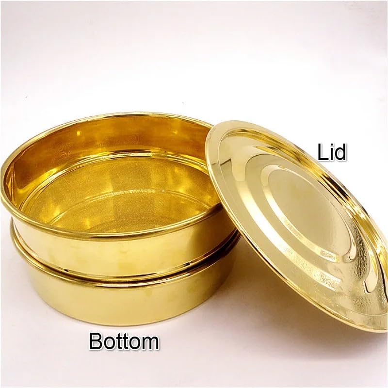 Cover and Tray for Test Sieve Diam. 20 cm Copper Lid and Bottom for Laboratory Sampling Inspection Pharmacopeia Sieve
