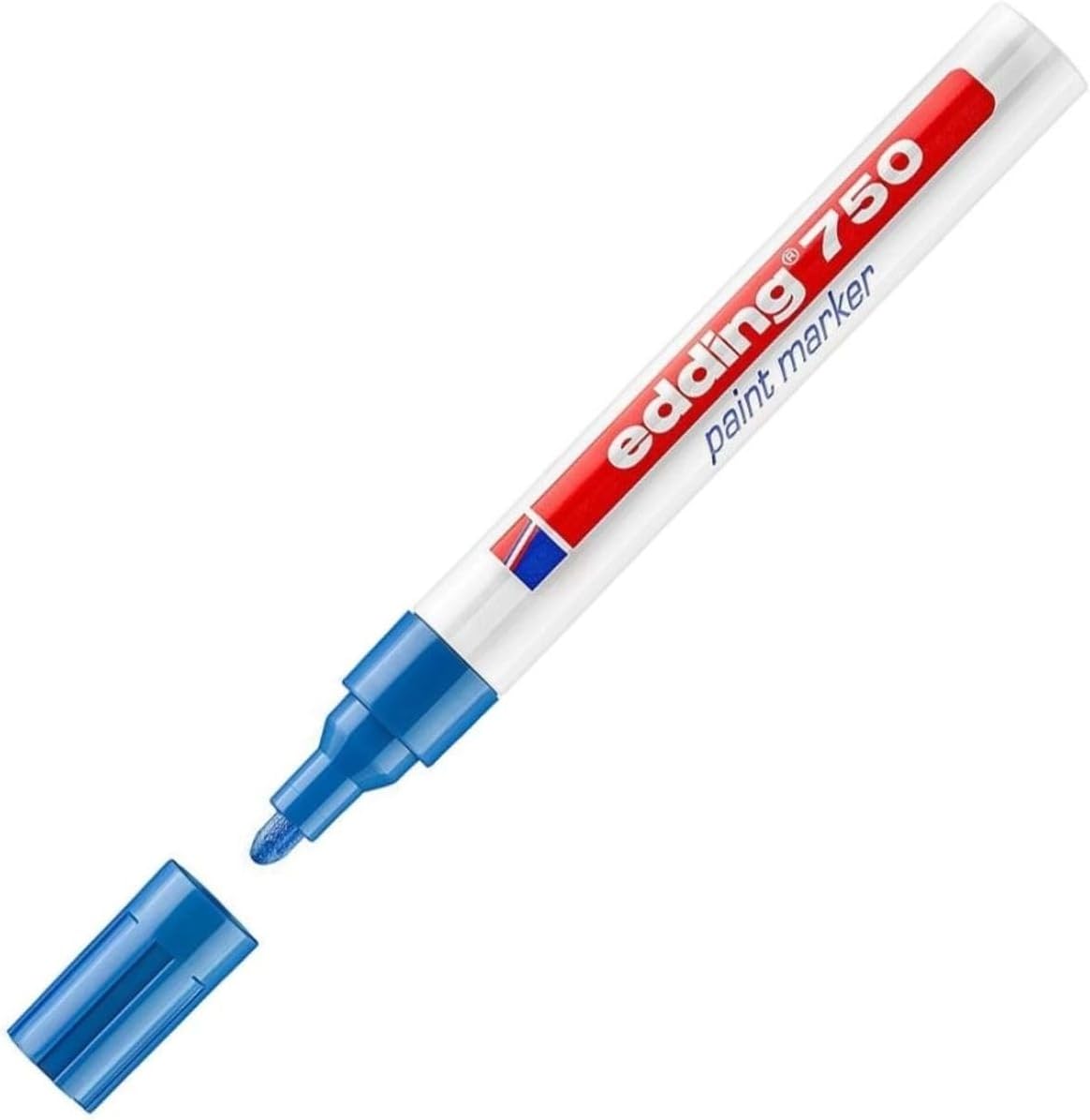 edding 750 paint marker - blue - 10 pens - round tip 2-4 mm - paint marker for marking and labelling metal, glass, rocks or plastic - heat-resistant, permanent, smudge-proof and waterproof
