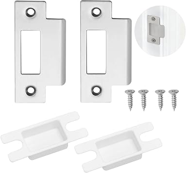 2PCS Stainless Steel Door Strike Plates with Dust Boxes