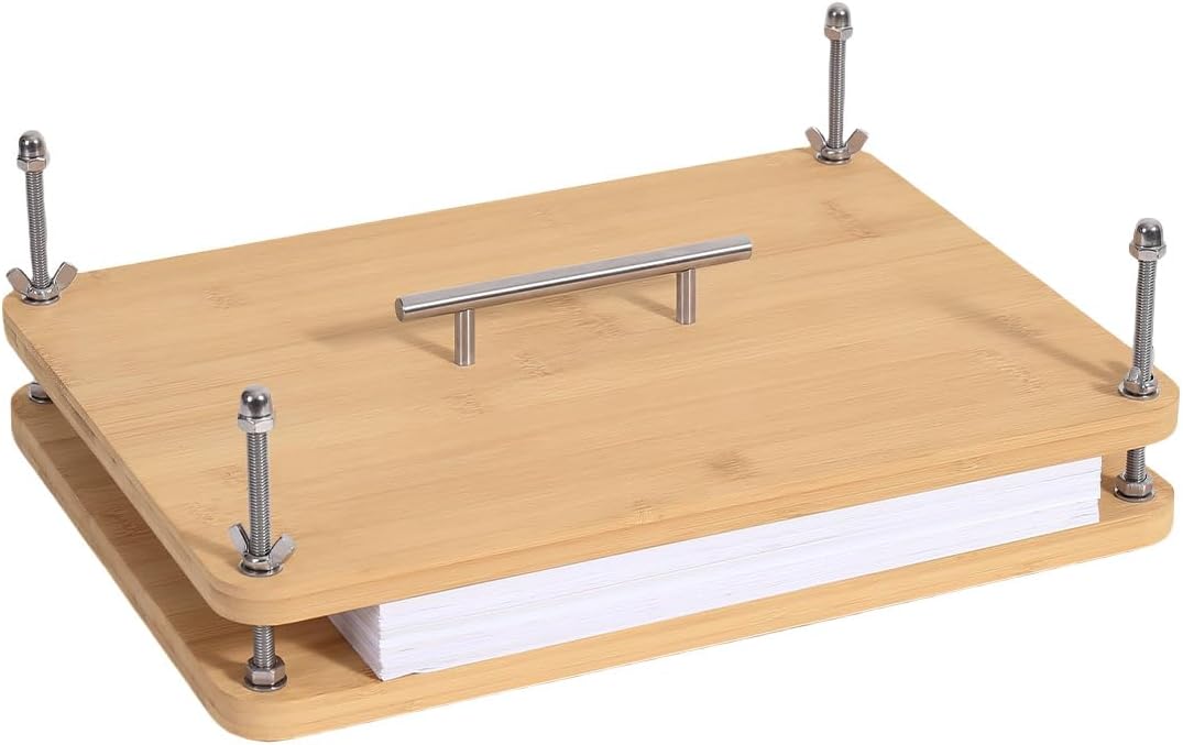 Solid Wood Book Press for A4, Beech Bookbinding Press for Book Binding and Paper Press, Heavy Duty Book Binding Clamp and Book Press Holder for Edge Painting, DIY Book Repair Tool