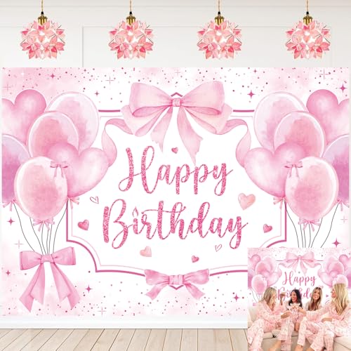 Toile de fond anniversaire rose pour un EVJF fille inoubliable