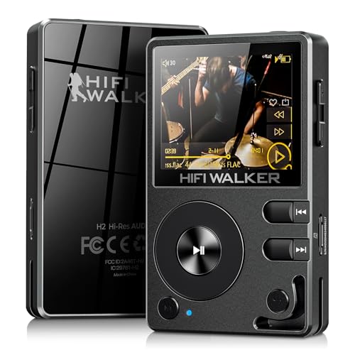 HIFI WALKER H2 HiFi MP3 Player with Bluetooth, Lossless DSD FLAC Player, Digital Music Player Hi Res Portable Audio Player with 64GB Micro SD Card, Support Up to 256GB